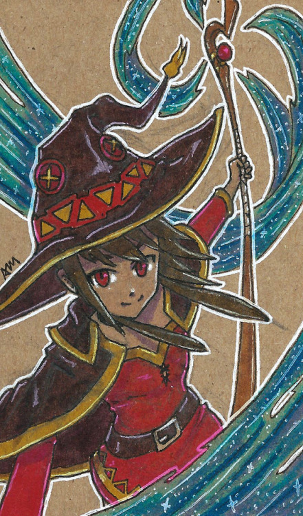 Inktober day 4 - SpellMegumin from KonosubaBakuretsu, bakuretsu, la la la! | Patreon | Ko-fi |