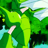 ap-pokemon:#123 Scyther - Blindingly fast, when Scyther moves it leaves only a blur. If it hides in 