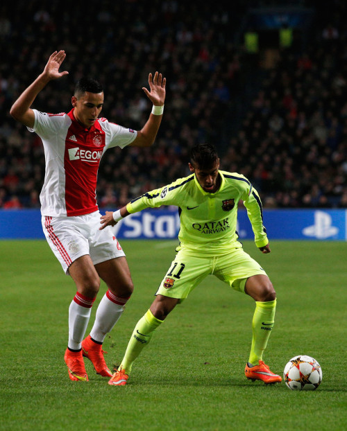fzneymar:  UEFA Champions League - Ajax 0:2 Barcelona (05.11.2014)