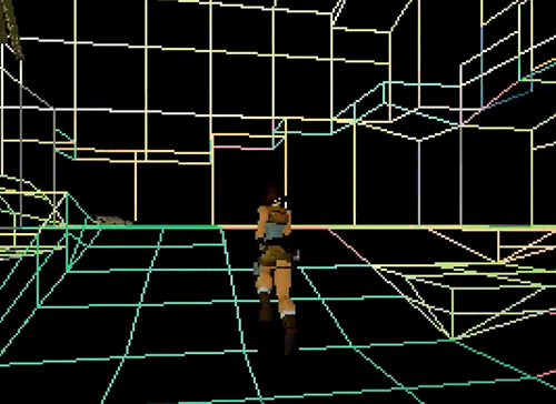 pmpkn:Tomb Raider - Sega Saturn wire frame