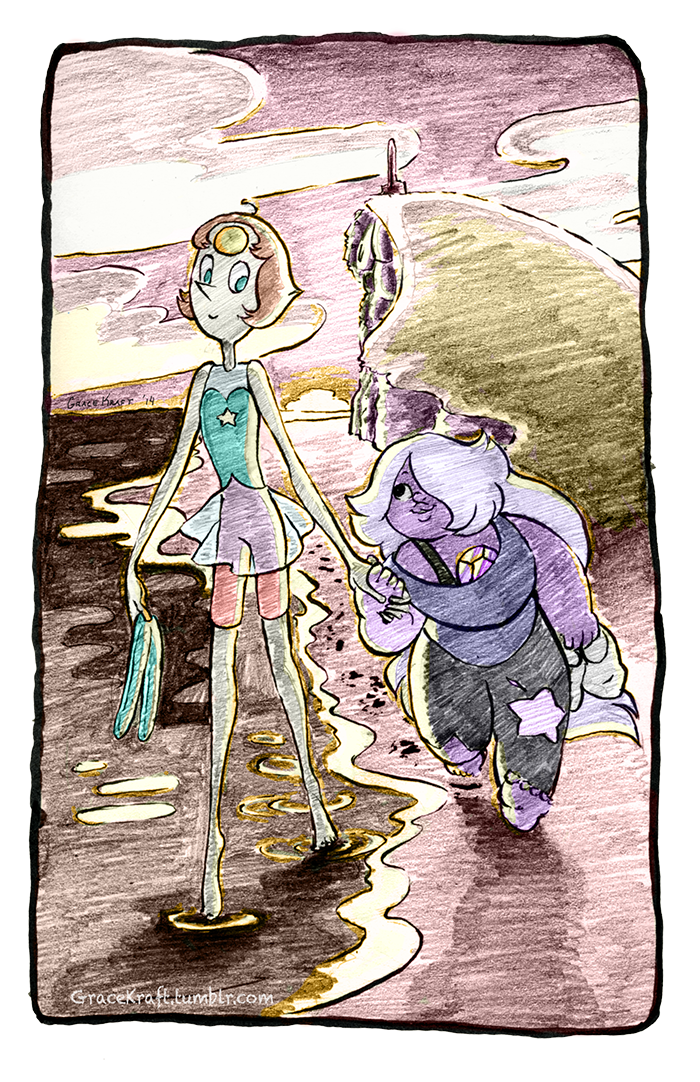gracekraft:  A little morning walk on the beach, except Pearl prefers to tiptoe on