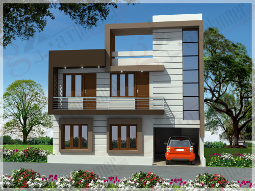 Projects Accomplished by GharPlanner (Elevation )Residential building at Hyderabad, Jabalpur, Banglo