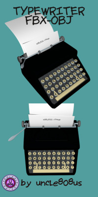  Old style typewriter in FBX and OBJ formats