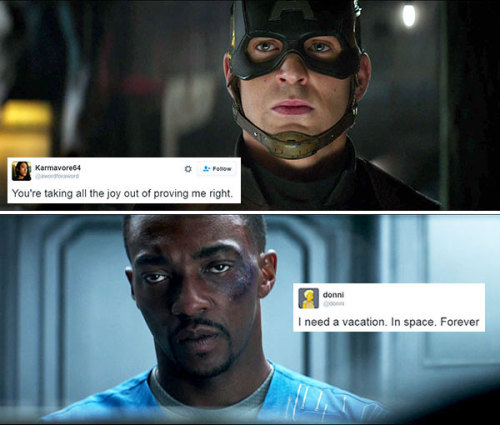 livebloggingmydescentintomadness:tweet meme special edition: captain america: civil war