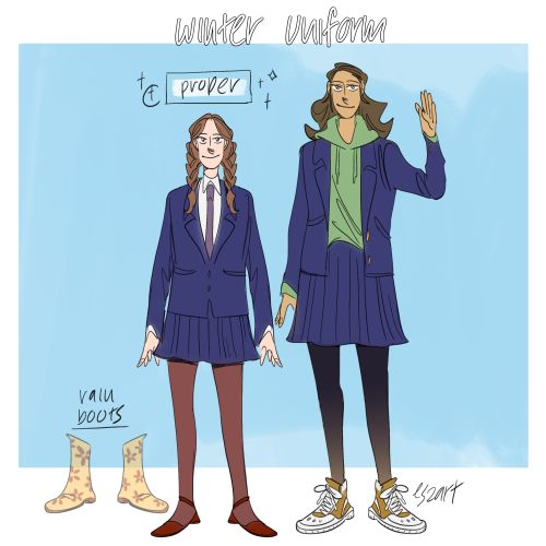 girls school uniforms from my comic “the blue witch”