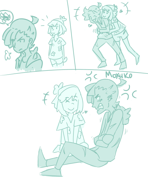 What if Gladion were really ticklish. What if Moon were a huge troll. 