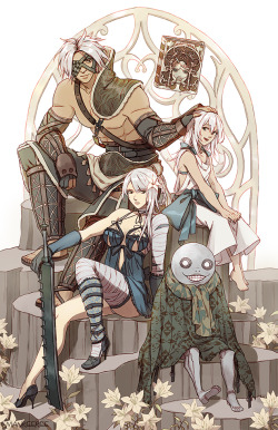 terranoie:  Always wanted to draw NieR and I finally did it!!This is also available as a print here if you want it on your walls: http://www.inprnt.com/gallery/manree/nier/ 