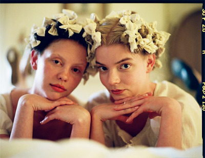 Mia Goth and Anya Taylor-Joy on the last day of shooting Emma (2020) by Autumn de Wilde.