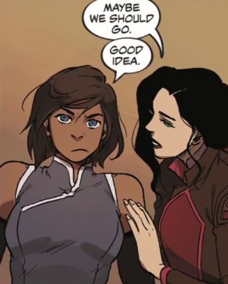 teamkorrasami:  asami really does have a thing for touching korra’s shoulders especially