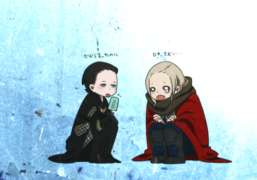 lokijiro:thorkizilla: ↳ マイティ・ソー（冬）２ by はがた on pixivLoki : Brother, aren’t your arms cold? Do at le