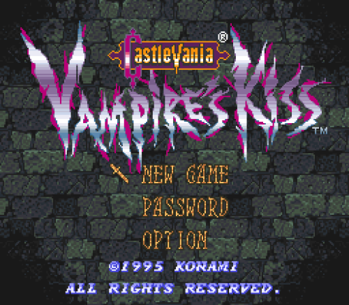 CASTLEVANIA: VAMPIRE’S KISS [AKA CASTLEVANIA: DRACULA X]SNES, 1995. Game developed and publish