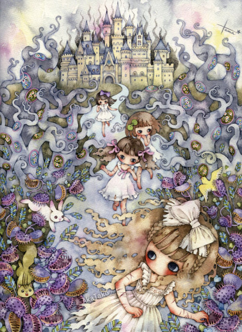 FALLEN PRINCESS cover artwork for Tama’s 2016 book of the same name. 48 page hardcover book is