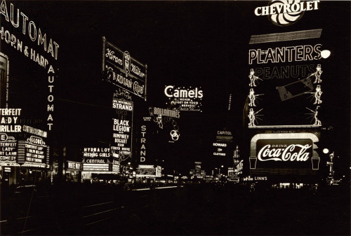 scanzen:Neon advertising, New York, 1937. via Duke University Libraries 