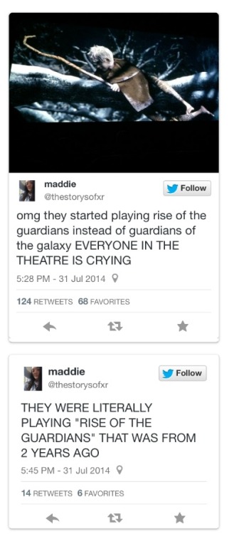 killerstella: notwosnowflakesarealike: EVERYONE STOP WHAT THEY ARE DOING! A theatre accidentally pla