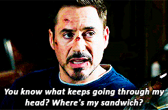 fishcustardandthecumberbeast:theironman:Tony Stark + Food  See? He eats ALL THE