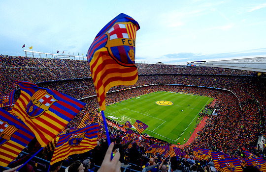 dailyfcb:  A general view as Barcelona fans show their support prior to the La Liga