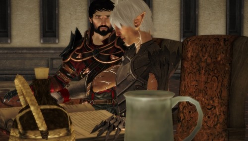 1000saturdaymornings: Hawke giving Fenris a reading lesson. Fenris’ room is my first contribut