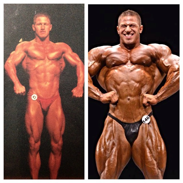 drwannabe:  Joel Thomas’s 10-year transformation. 173 pounds on the left; 236 pounds