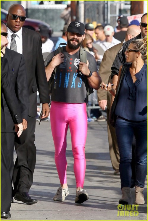 Shia LeBouf taking Ellen&rsquo;s challenge to get photographed in these pants for a donation to 