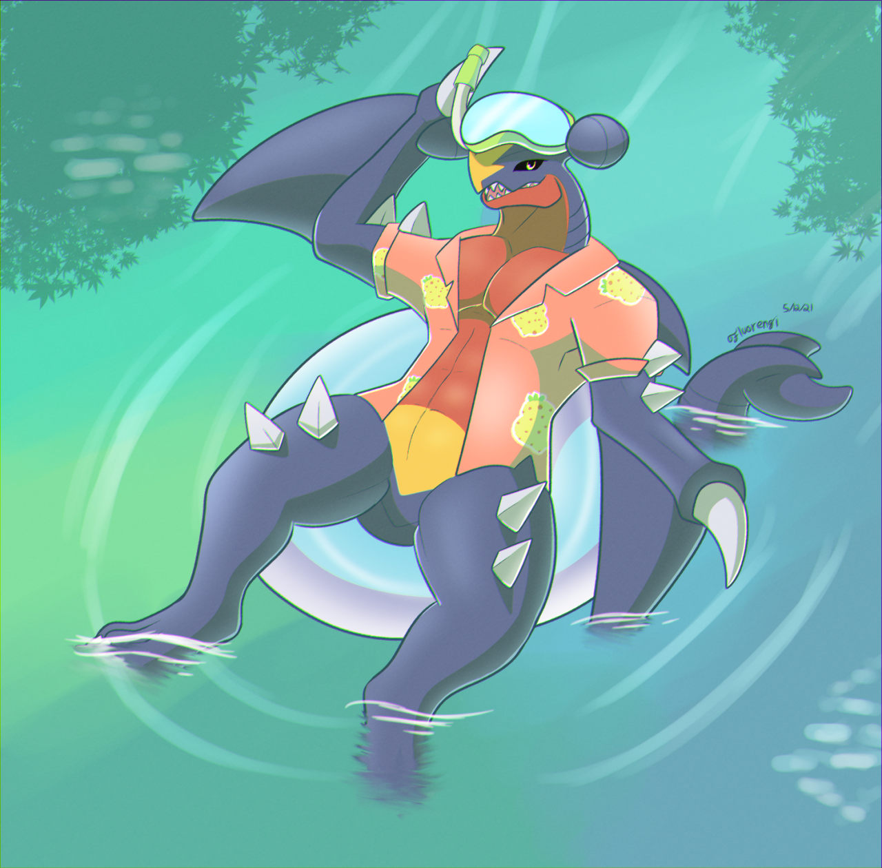 Summer Garchomp! Can’t believe it took me this long to draw 