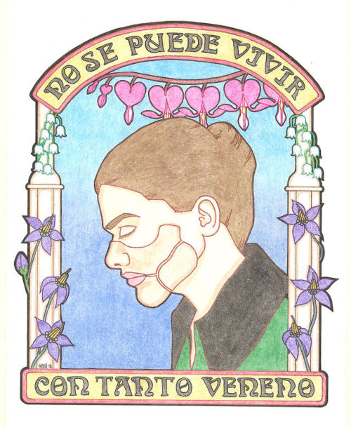 kylokirenly:I was inspired to draw Dr. Maru in the Art Nouveau style. The song lyric is from &l