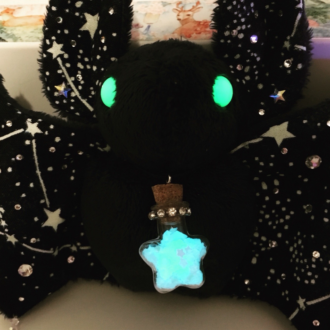 3 Sizes Plush Bat Made to Order Glow in the Dark Constellations