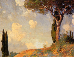 impressionism-art-blog:  A Landscape Study at San Vigilio, Lake of Garda, John Singer SargentMedium: oil, canvas