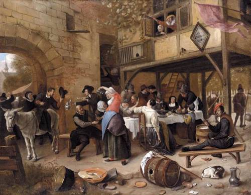 Feast of the Chamber of Rhetoricians near a Town Gate, Jan SteenMedium: oil,canvas