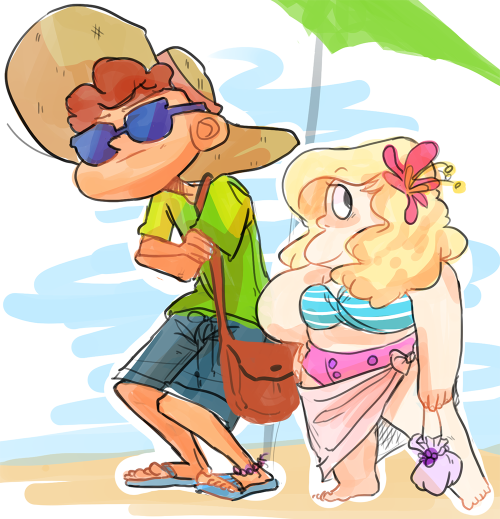 twispicalstephen: rough doodle from last night (lars got burnt so he had to borrow sadie’s hat