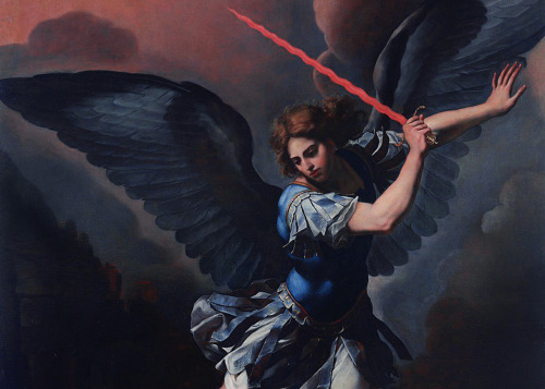 infected:Saint Michael the Archangel by Francesco Cozza, 1650