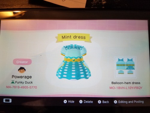     Here’s my Mint dress! In this one I tried to recreate an outfit I made back in New Leaf, but had