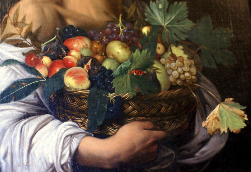 Rom, Galleria Borghese, Caravaggio, Knabe mit dem Fruchtkorb, AusschnittBoy with a basket of fruit, 