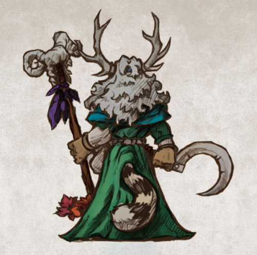 exploringalterra: A venerable faun druid stands in the middle of a forest path. As you approach, he 