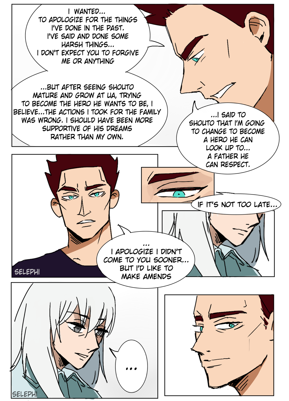 selephi:  Continuation of @blamedorange‘s comic! Endeavour’s char dev for a