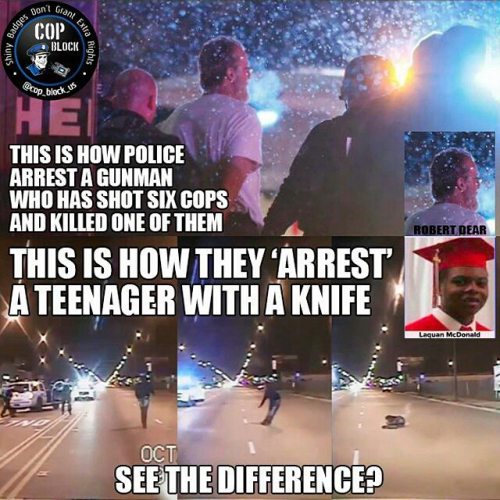 @Regrann from @cop_block_us  -  Equality? Never heard of it! In the US police, the double standards 