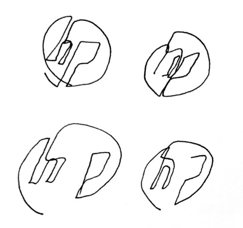 gluom:blind drawing the hp logo