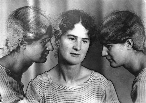 Helen Muspratt. Triple Self-Portrait, solarised. 1933