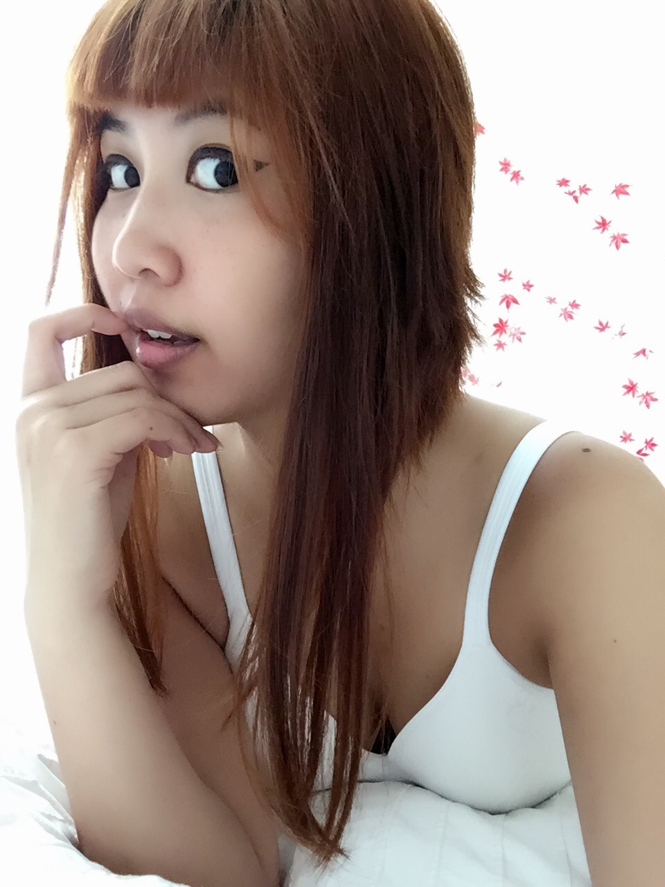 rabbureblogs:  Also here’s a cute selfie set of my new (simple albeit comfy) bras