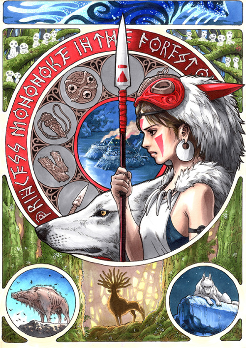 lohrien:  Ghibli Illustrations by marlboro(http://www.pixiv.net/member_illust.php?id=4873996)