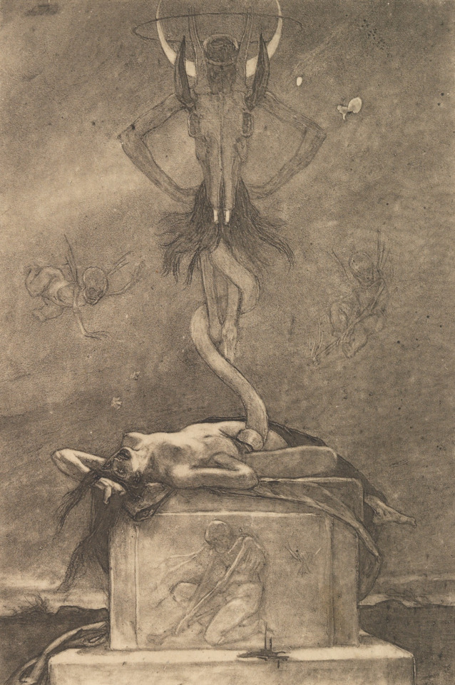 weirdlookindog:Félicien Rops - The Sacrifice, from “Les Sataniques”, c. 1882.(Source)