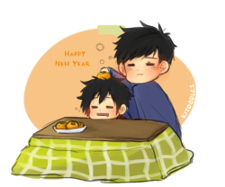 kitoodles:  Happy New Year ! I figured a quick messy drawing would be better than none. Haha ;; -ssweats- 