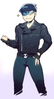 blacklimes:  Instead of taking it off he should just zip it up! Full bad boy Karamatsu!!! 