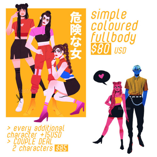 illustraice:hi!  i’m opening commissions <3 it’s been a weirdly rough month for me, and financial