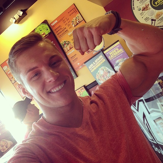 Showing Off His Arms