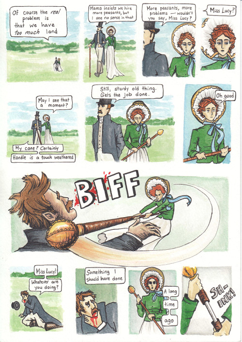 noshirtsinscotland:emilyscartoons:Bloodlust &amp; Bonnets - a short comic I made a while backLas