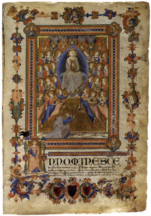 The Virgin of the Assumption.  Miniature from an Italian manuscript of ca. 1336-38, attributed 