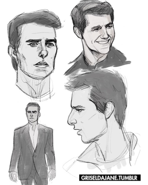 More practice drawing Ethan, aka Tom Cruise. Damn, if Tom isn’t hard to draw though. I haven’t quit