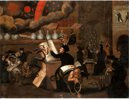 Dutch School, ‘A Protestant Satirical Scene With Catholics And Devils Colluding’, 17th C