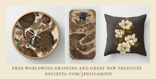 Free worldwide shipping and some cool new products in my Society6! 