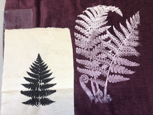 Some heat and screen printing samples from my textiles workshop.